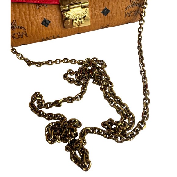 MCM Visetos Millie Leather Chain Crossbody Bag - Picture 11 of 12